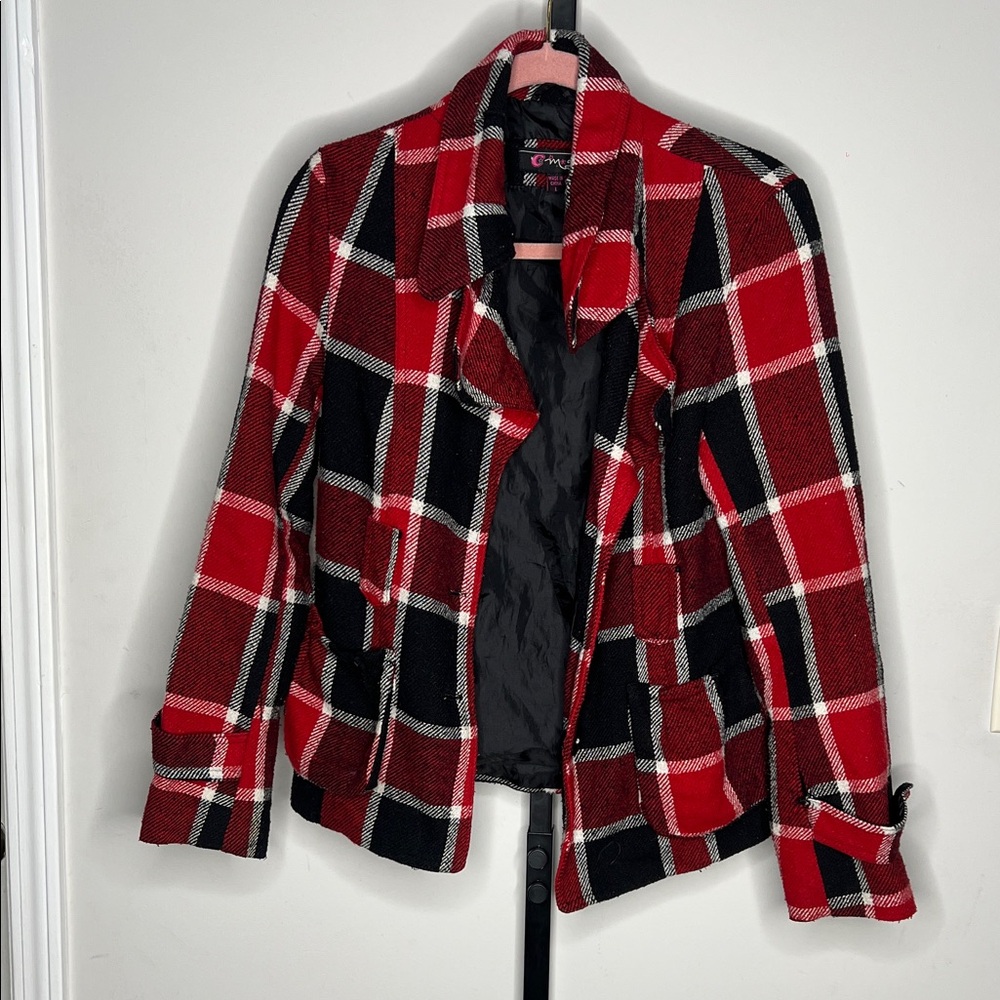 Apple Bottoms Red and Black Plaid Blazer